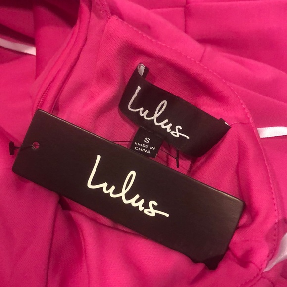 NWT Lulus Aglow Bright Fuschia bodycon midi dress - Picture 3 of 5